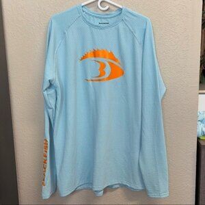 Men's Blackfish Angler UPF Long Sleeve Shirt (Blue/Orange) - Size XL